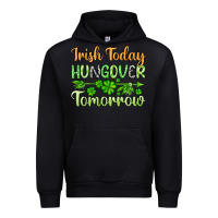 Black St. Patrick's Irish today hungover tomorrow Urban Hoodie - OliviaCreatesArt