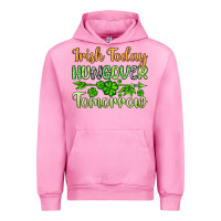Fuchsia Pink St. Patrick's Irish today hungover tomorrow Urban Hoodie - OliviaCreatesArt