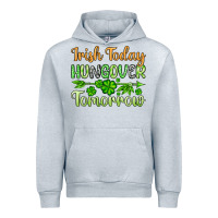 Heather Grey St. Patrick's Irish today hungover tomorrow Urban Hoodie - OliviaCreatesArt