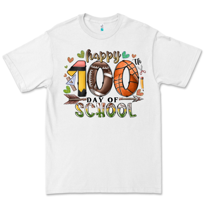 Happy 100 Americana Football Basketball Day Of Sch Premium Tee by RacoonDesign | Teevron
