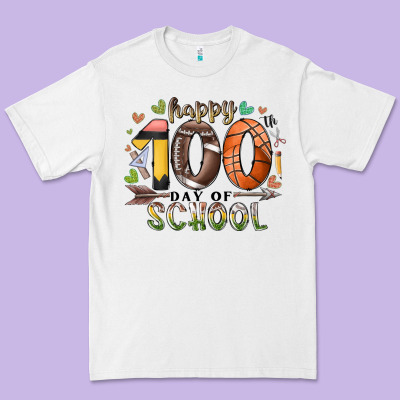 Happy 100 Americana Football Basketball Day Of Sch Premium Tee Designed By Racoondesign