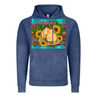 Vintage Denim western chicks coop animals sunflowers cactus serape leopard turquoise Vintage Hoodie - Artiststas