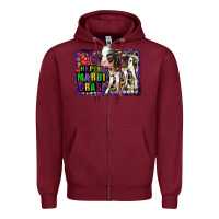 Burgundy Mardi Gras Calf Zipper Hoodie - LillyAllenDesigns