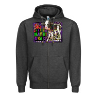 Charcoal Heather Mardi Gras Calf Zipper Hoodie - LillyAllenDesigns