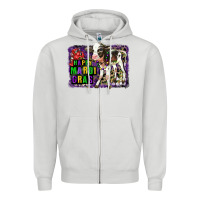 Dove Grey Mardi Gras Calf Zipper Hoodie - LillyAllenDesigns