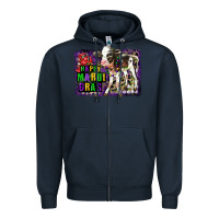 Navy Mardi Gras Calf Zipper Hoodie - LillyAllenDesigns