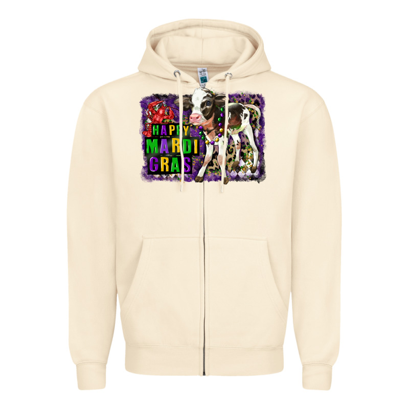 Mardi Gras Calf Zipper Hoodie by LillyAllenDesigns | Teevron