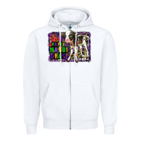 White Mardi Gras Calf Zipper Hoodie - LillyAllenDesigns
