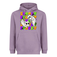 Lavender Spooky with Ghost Cats Heavyweight Hoodie - texasbilliewilder