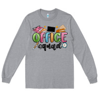Heather Grey office squad Long Sleeve Tee - MaliasSmallBusiness