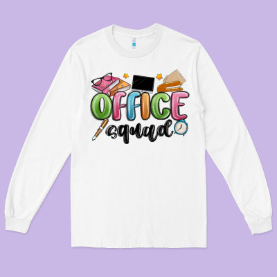 Office Squad Long Sleeve Tee Designed By Maliassmallbusiness