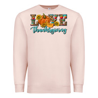 Pale Pink Love Thanksgiving Premium Sweatshirt - texasbilliewilder