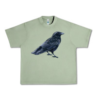 Oil Green American Crow Urban Heavy Tee - LillyAllenDesigns