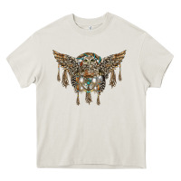 Cream native dream catcher with owl Heavy Core Tee - BarkalooDesign