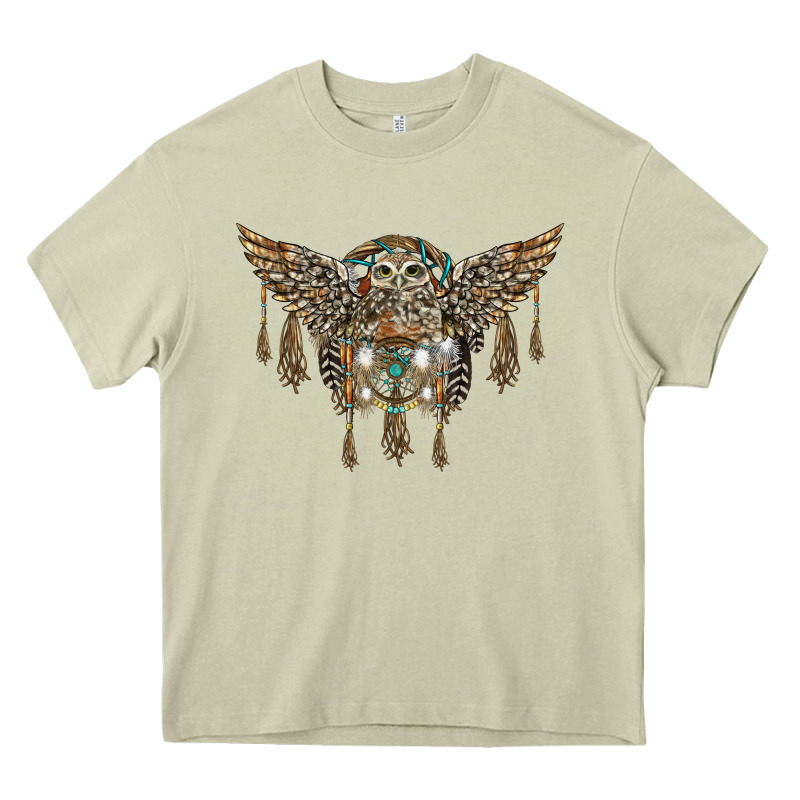 Native Dream Catcher With Owl Heavy Core Tee by BarkalooDesign | Teevron
