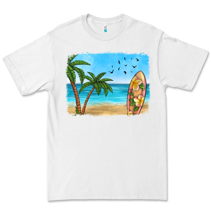 Beach Background Premium Tee by HRA Design Shop | Teevron