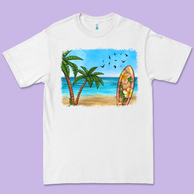 Beach Background Premium Tee Designed By Hra Design Shop