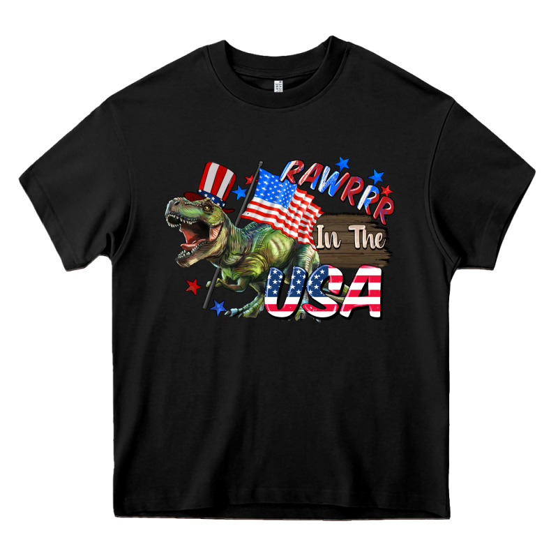 Rawrrr In The Usa 4th Of July Heavy Core Tee by CowGirlArtShop | Teevron