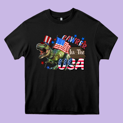 Rawrrr In The Usa 4th Of July Heavy Core Tee Designed By Cowgirlartshop
