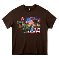 Chocolate Brown Rawrrr in the USA 4th of july Heavy Core Tee - CowGirlArtShop