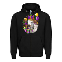 Black Mardi Gras Longhorn Calf Zipper Hoodie - LillyAllenDesigns