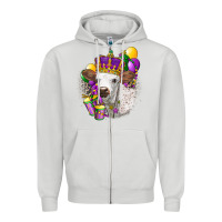 Dove Grey Mardi Gras Longhorn Calf Zipper Hoodie - LillyAllenDesigns