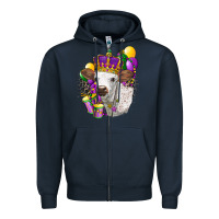 Navy Mardi Gras Longhorn Calf Zipper Hoodie - LillyAllenDesigns