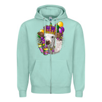 Seafoam Mardi Gras Longhorn Calf Zipper Hoodie - LillyAllenDesigns