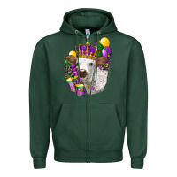 Sports Green Mardi Gras Longhorn Calf Zipper Hoodie - LillyAllenDesigns
