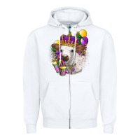White Mardi Gras Longhorn Calf Zipper Hoodie - LillyAllenDesigns