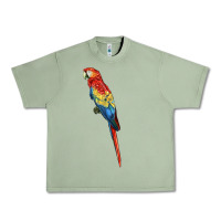 Oil Green Scarlet Macaw Parrot Urban Heavy Tee - LillyAllenDesigns