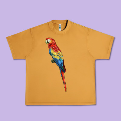 Scarlet Macaw Parrot Urban Heavy Tee Designed By Lillyallendesigns