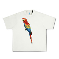 Pistachio Scarlet Macaw Parrot Urban Heavy Tee - LillyAllenDesigns