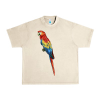 Sandshell Scarlet Macaw Parrot Urban Heavy Tee - LillyAllenDesigns