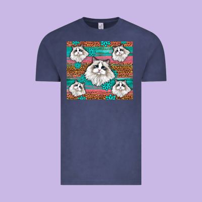 Western Ragdoll Cat Vintage Tee Designed By Lillyallendesigns