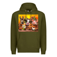 Army Green farm animal Premium Hoodie - TumblerDesignByShophia