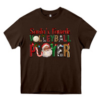 Chocolate Brown afro santa's favorite volleyball player for christ Heavy Core Tee - FaDigitalArtStudio
