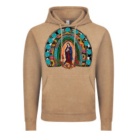 Vintage Coffee Lady Of Guadalupe Rainbow Vintage Hoodie - RanaPortraitStore