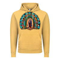 Vintage Mustard Lady Of Guadalupe Rainbow Vintage Hoodie - RanaPortraitStore