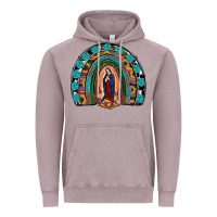 Vintage Zinc Lady Of Guadalupe Rainbow Vintage Hoodie - RanaPortraitStore