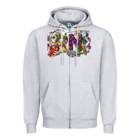 Heather Grey RN Registered Nurse Mardi Gras Zipper Hoodie - LillyAllenDesigns