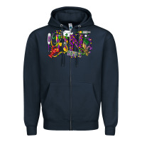 Navy RN Registered Nurse Mardi Gras Zipper Hoodie - LillyAllenDesigns