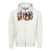 Oatmeal Heather RN Registered Nurse Mardi Gras Zipper Hoodie - LillyAllenDesigns