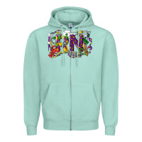 Seafoam RN Registered Nurse Mardi Gras Zipper Hoodie - LillyAllenDesigns