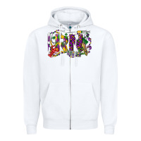 White RN Registered Nurse Mardi Gras Zipper Hoodie - LillyAllenDesigns