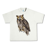 Pistachio Great Horned Owl Urban Heavy Tee - LillyAllenDesigns