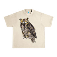 Sandshell Great Horned Owl Urban Heavy Tee - LillyAllenDesigns