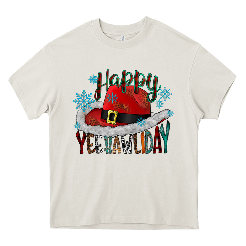 Happy Yeehawliday Heavy Core Tee by CowhideDigitalArt | Teevron