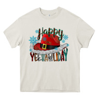 Cream happy yeehawliday Heavy Core Tee - CowhideDigitalArt