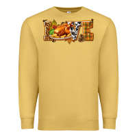 Antique Gold Love with Turkey Premium Sweatshirt - texasbilliewilder